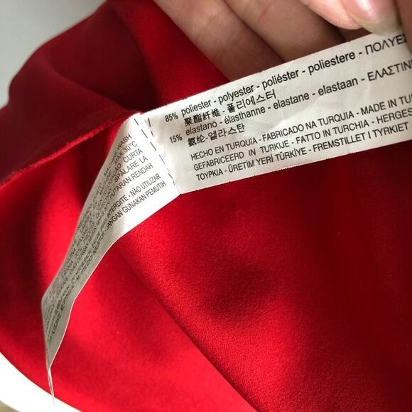 Zara Cut Out Cold Shoulders Holiday Party Shift Midi Dress Red Size Small Xmas - Picture 15 of 16